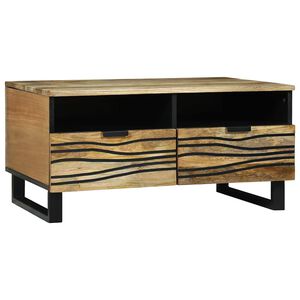 vidaXL Mesa de centro com gaveta Marrom e Preto 80 x 54 x 40 cm