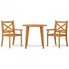 vidaXL 3 pcs conjunto de jantar para jardim madeira de ac&aacute;cia maci&ccedil;a