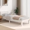 vidaXL Estrutura cama pequena solteiro 75x190 cm madeira maci&ccedil;a branco