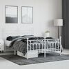 vidaXL Estrutura de cama com cabeceira e p&eacute;s 140x190 cm metal branco