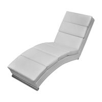 vidaXL Chaise longue couro artificial branco