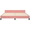 vidaXL Estrutura de cama c/ cabeceira 180x200 cm veludo rosa