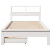 vidaXL Cama com estante sem colch&atilde;o 100x200 cm pinho maci&ccedil;o branco
