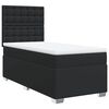 vidaXL Cama com molas/colch&atilde;o 90x190 cm couro artificial preto