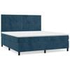vidaXL Cama com molas/colch&atilde;o 180x200 cm veludo azul-escuro