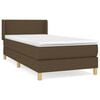 vidaXL Cama com molas/colch&atilde;o 100x200 cm tecido castanho-escuro