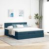 vidaXL Estrutura de cama otomana com colch&atilde;o 160x200 cm azul escuro