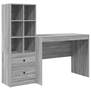 vidaXL Mesa Cinza Sonoma 145.5 x 50 x 127 cm 2 unid.