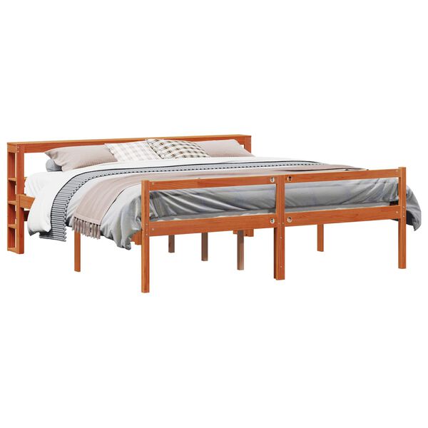 vidaXL Estrutura da Cama 2 pcs Marrom Cera Madeira de Pinho S&oacute;lido