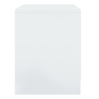 vidaXL Mesa de cabeceira 45x34,5x44,5 cm aglomerado branco brilhante