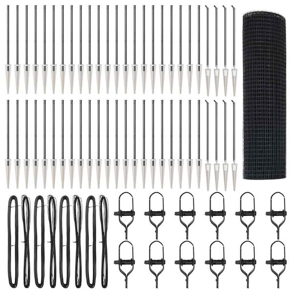 vidaXL Poste de Cerca Cinzeto 100 x 0,6 m (malha de 25 x 25 mm)