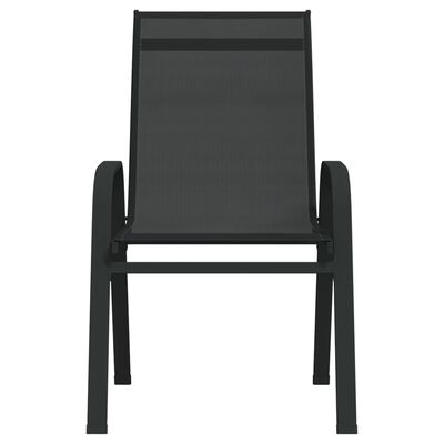 vidaXL Cadeiras de jardim empilháveis 2 pcs textilene preto