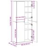 vidaXL Highboard Madeira Antiga 80 x 35 x 180 cm Madeira processada