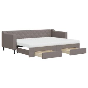 vidaXL Sof&aacute;-cama c/ gavet&atilde;o/gavetas 80x200 cm tecido cinza-acastanhado