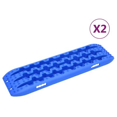 vidaXL Placas de tração 2 pcs 106x30,5x7 cm nylon azul
