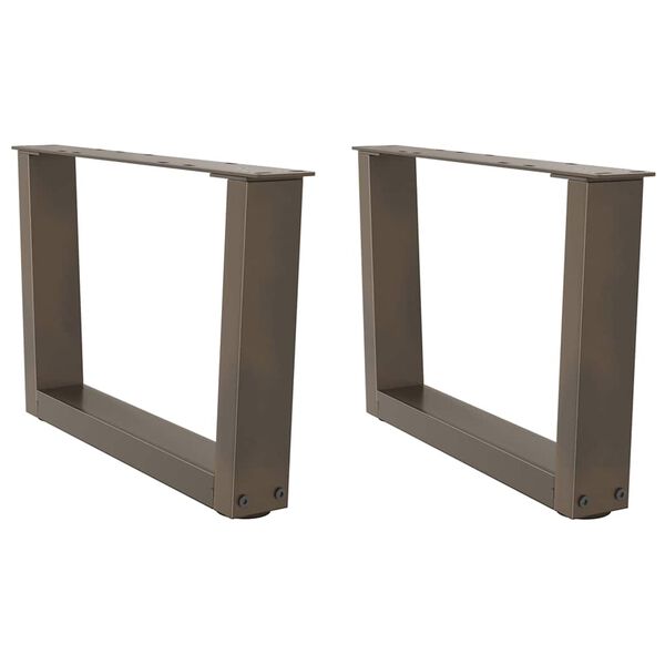 vidaXL P&eacute;s para mesa de centro em formato de V, 2 pe&ccedil;as, a&ccedil;o natural, 50x(30-31,3) cm, a&ccedil;o