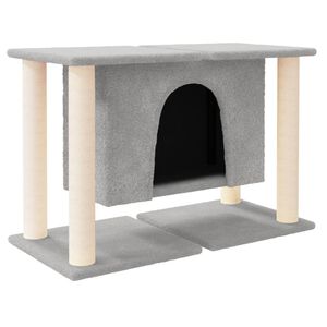 vidaXL &Aacute;rvore p/ gatos c/ postes arranhadores sisal 50 cm cinza-claro