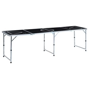 vidaXL Mesa para beer pong dobr&aacute;vel 240 cm preto