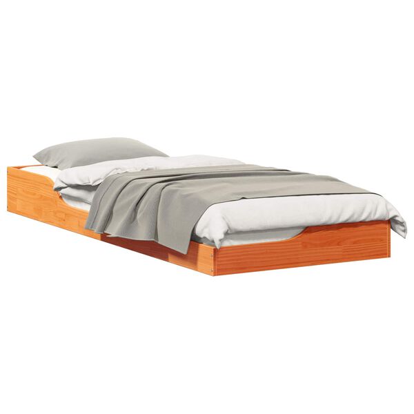 vidaXL Estrutura da Cama Marrom Cera 90 x 220 cm