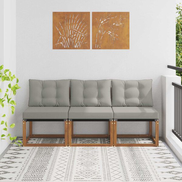 vidaXL 3 Pe&ccedil;a Sof&aacute; do Meio para Exterior