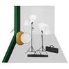vidaXL Kit de est&uacute;dio fotogr&aacute;fico com l&acirc;mpadas/fundo/refletor