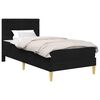 vidaXL Estrutura de cama com colch&atilde;o Preto 90 x 190 cm tecido