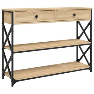 vidaXL Mesa consola 100x28x75 cm derivados de madeira carvalho sonoma