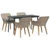 vidaXL Conjunto de Jantar para Jardim 5 pcs Cinzento-claro vime PE