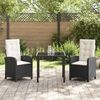 vidaXL Conjunto de Jantar para Jardim com almofada 3 pcs Preto vime PE