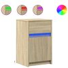 vidaXL Mesas cabeceira c/ LEDs 2 pcs derivados madeira carvalho sonoma