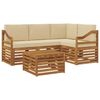 vidaXL Conjunto de Sof&aacute;s para Exterior 5 unid. Natural e Bege