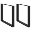 vidaXL P&eacute;s para mesa de jantar em formato de U, 2 pe&ccedil;as, preto, 100x(72-73) cm, a&ccedil;o