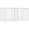 vidaXL Jaula para c&atilde;o Prateado 400 x 200 x 200 cm A&ccedil;o Galvanizado