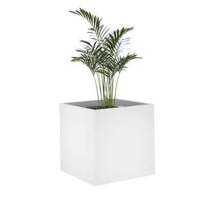 vidaXL Vaso/floreira 40x40x40 cm derivados de madeira branco