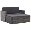 vidaXL 2 pcs conjunto lounge de jardim c/ almofad&otilde;es vime PE cinzento