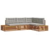 vidaXL 5 unid. Conjunto de Sof&aacute;s para Exterior Cinza Natural e Claro