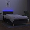 vidaXL Cama box spring c/ colch&atilde;o e LED 80x200 cm tecido preto