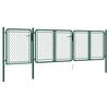 vidaXL Port&atilde;o de jardim em a&ccedil;o 400 x 75 cm verde