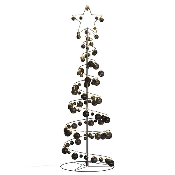 vidaXL &Aacute;rvore de Natal LED com Baubles 100 LEDs Branco Quente 150 cm