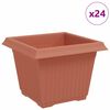 vidaXL Vaso Quadrado para Flores 24 pcs Vermelho Tijolo Pl&aacute;stico