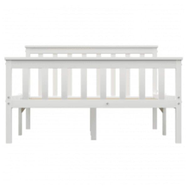 vidaXL Estrutura de cama 120x200 cm pinho maci&ccedil;o branco