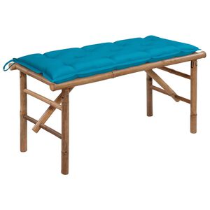 vidaXL Banco de jardim dobr&aacute;vel com almofad&atilde;o 118 cm bambu