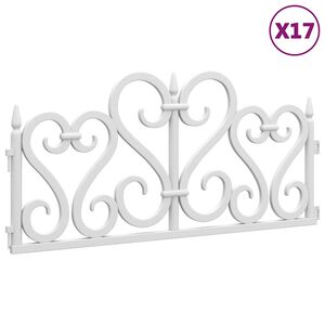 vidaXL Bordas de relvado 17 pcs 10 m PP branco