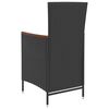 vidaXL 5 pcs conjunto jantar exterior com almofad&otilde;es vime PE preto