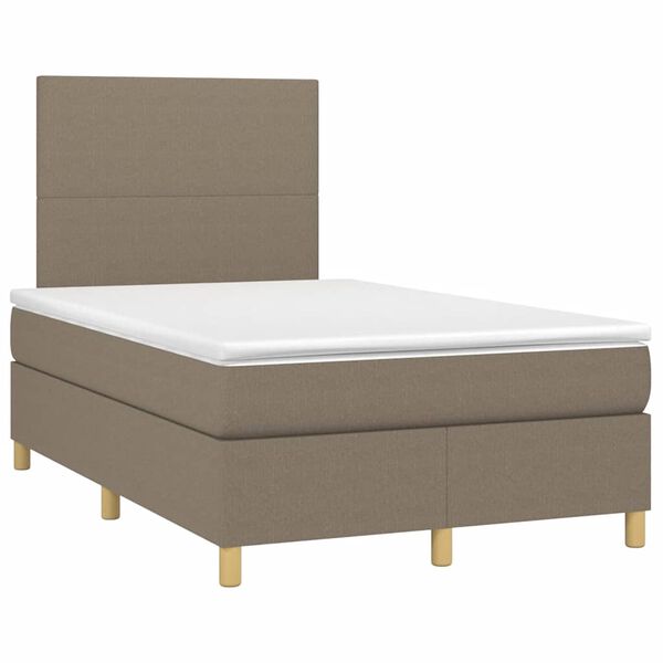 vidaXL Cama boxspring c/ colch&atilde;o 120x190cm tecido castanho-acinzentado