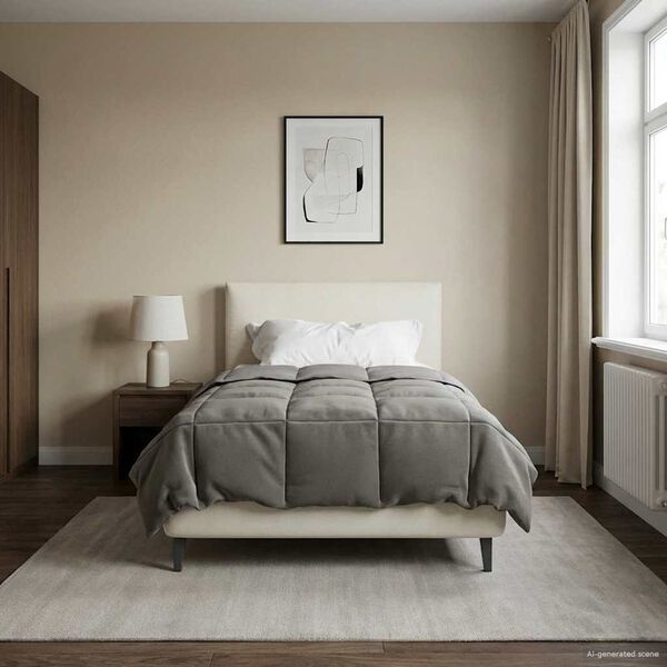 vidaXL Duvet de Ano Inteiro Cinzento-claro 140 x 200 cm Microfibra