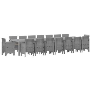 vidaXL Conjunto de Jantar para Jardim com Almofadas 17 pcs