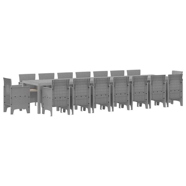 vidaXL Conjunto de Jantar para Jardim com Almofadas 17 pcs