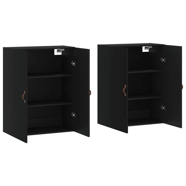 vidaXL Arm&aacute;rios de parede 2 pcs 69,5x34x90 cm preto