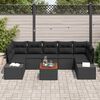 vidaXL Conjunto de Sof&aacute; de Jardim 8 pcs Preto vime PE